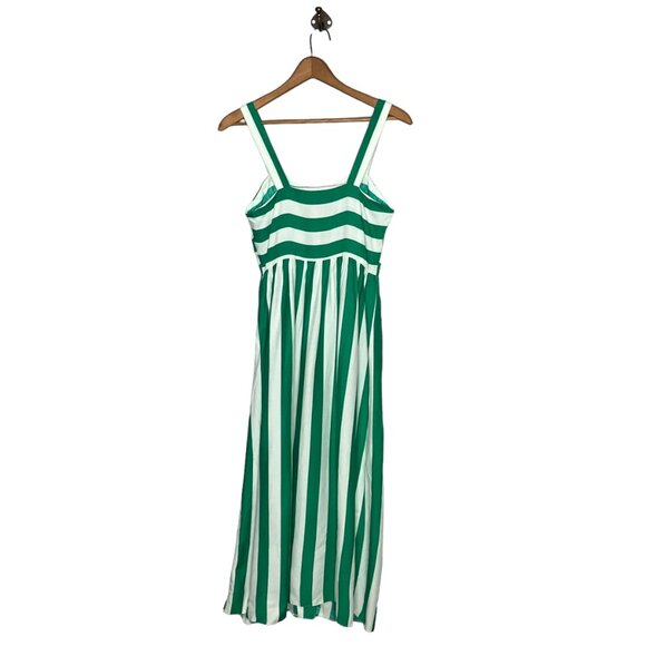 New ASOS DESIGN US 0 UK 4 Green White Linen Blend Button Through Maxi Dress - Picture 6 of 9